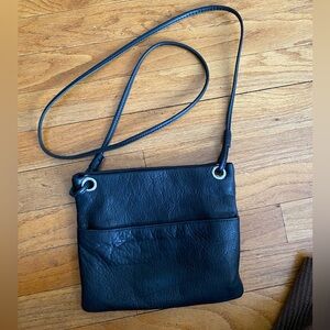 Margot Black Leather Crossbody